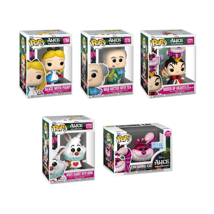 Funko Pop! Disney: Alice In Wonderland - Alice / Mad Hatter / Queen Of Hearts / White Rabbit / Cheshire Cat [Exclusive] *PREORDER*