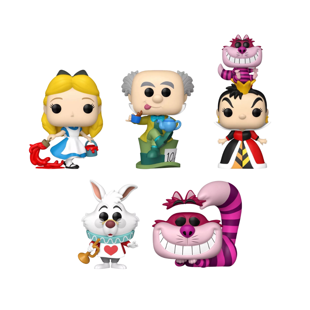 Funko Pop! Disney: Alice In Wonderland - Alice / Mad Hatter / Queen Of Hearts / White Rabbit / Cheshire Cat [Exclusive] *PREORDER*