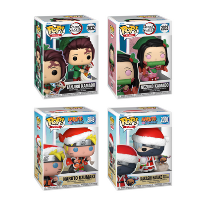 Funko Pop! Anime: Holiday Outfits - Plus! Tanjiro / Nezuko / Naruto / Kakashi with Pakkun