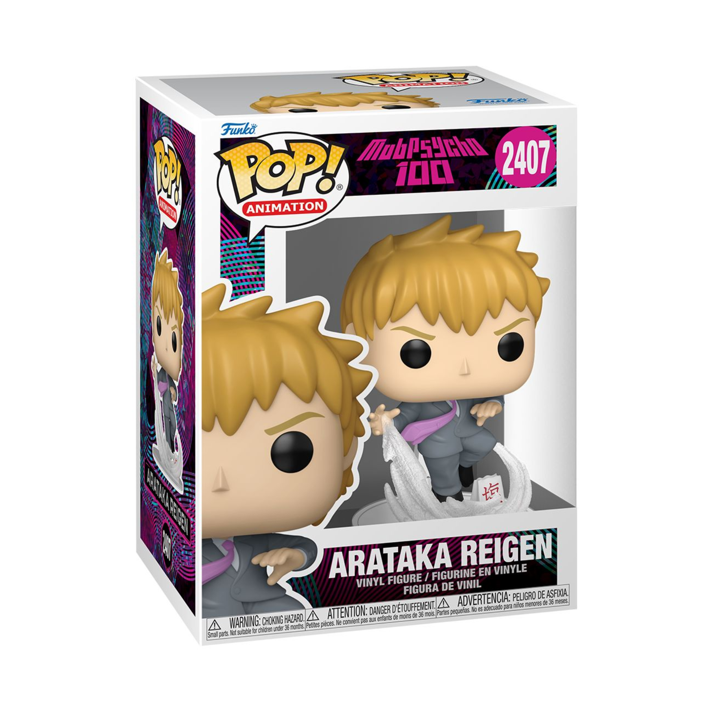 Funko Pop! Anime: Mob Psycho 100 - Mob / Arataka Reigen / Mob [GITD] / Dimple [GITD] *PREORDER*