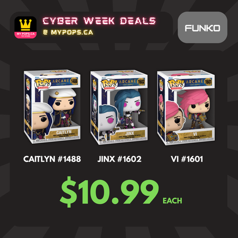 *CYBER WEEK* Funko Pop! Television: Arcane - Caitlyn #1488 / Jinx #1602 / Vi #1601