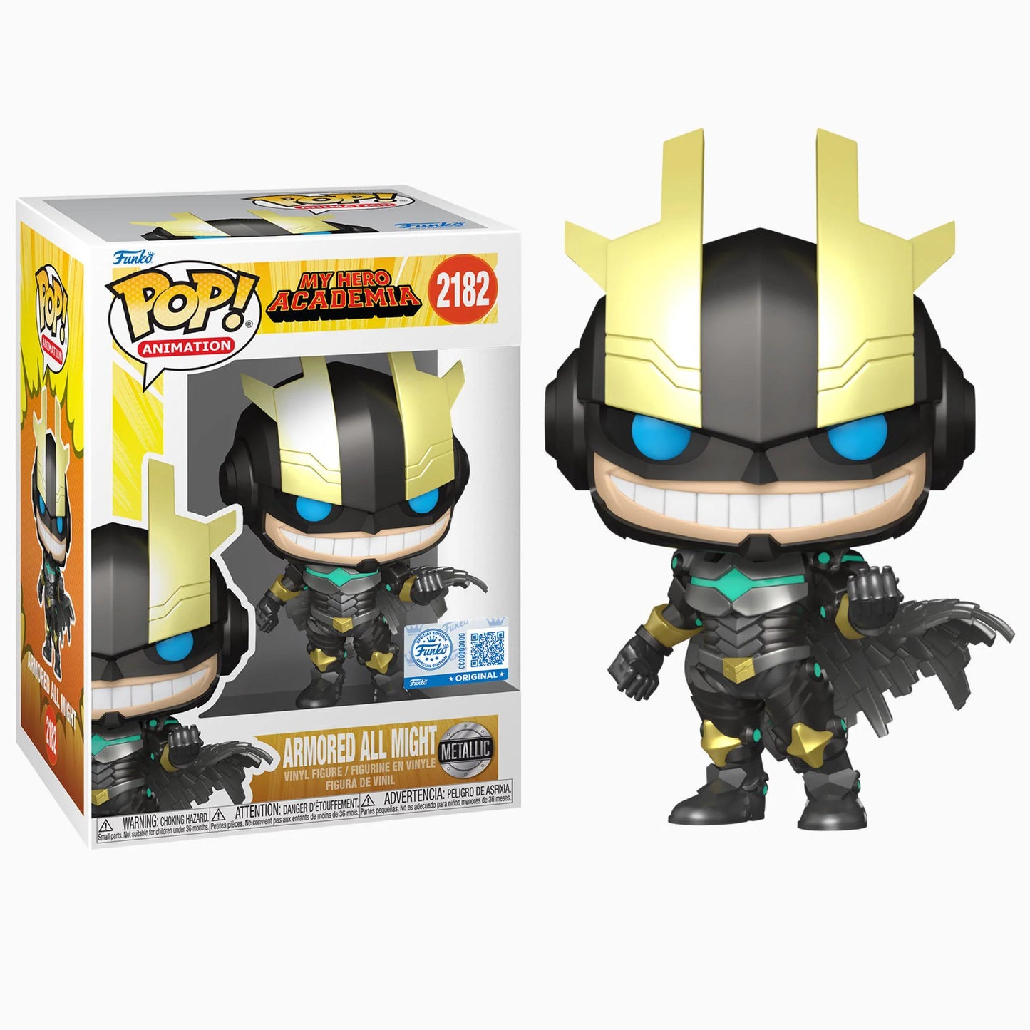 Funko Pop! Anime: My Hero Academia - Armored All Might (Metallic) #2182 [Funko Special Edition - GameStop Exclusive] *PREORDER*