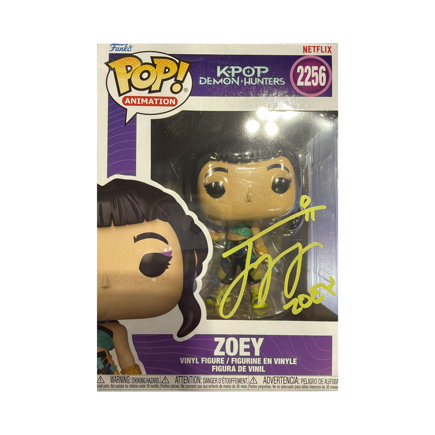Funko Pop! Animation: K-Pop Demon Hunters [SIGNED] - Zoey #2256 / Zoey (Golden Performance) #2429