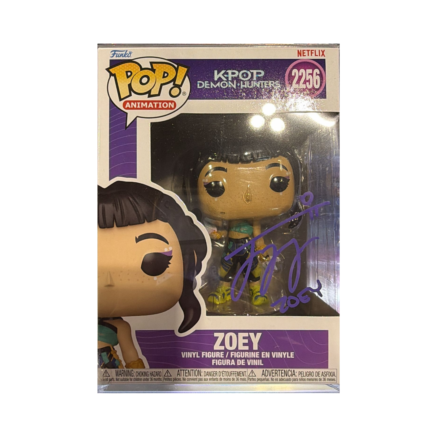 Funko Pop! Animation: K-Pop Demon Hunters [SIGNED] - Zoey #2256 / Zoey (Golden Performance) #2429
