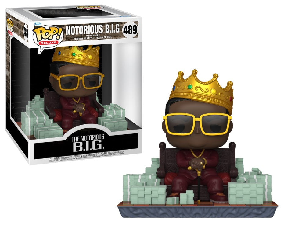 Funko Pop! Music: Rocks - Deluxe 6" Notorious B.I.G. (with Crown & Throne) #489