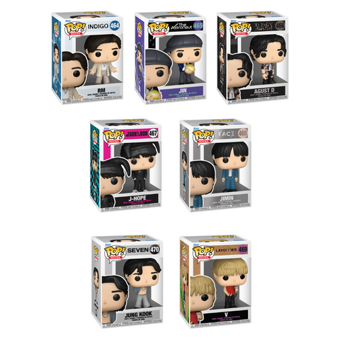 Funko Pop! Rocks: BTS (Solos) - RM / Jin / Agust D / J-Hope / Jimin / Jung Kook / V