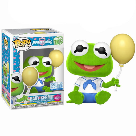 Funko Pop! The Muppets: Muppet Babies - Baby Kermit (Flocked) #1696 [BoxLunch Exclusive - Funko Special Edition]