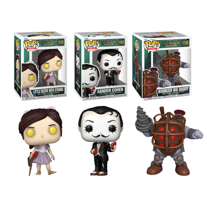 Funko Pop! Games: Bioshock - Little Sister with Syringe / Sander Cohen / Super 6" Bouncer Big Daddy