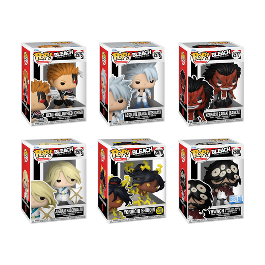 Funko Pop! Anime: Bleach (Thousand-Year Blood War) - Demi-Hollowfied Ichigo / Absolute Bankai Hitsugaya / Kenpachi (Bankai) / Jugram Haschwalth / Premium! Yoruichi / Yhwach *PREORDER*