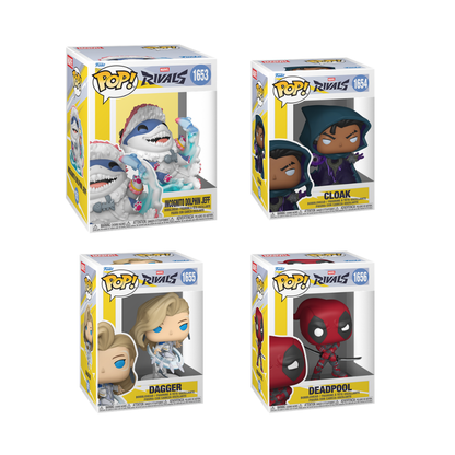 Funko Pop! Games: Marvel Rivals - Premium! Incognito Dolphin Jeff / Cloak / Dagger / Deadpool *PREORDER*
