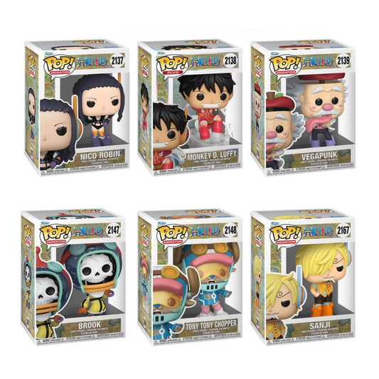 Funko Pop! Anime: One Piece - Nico Robin / Monkey D. Luffy / Vegapunk / Brook / Tony Tony Chopper / Sanji