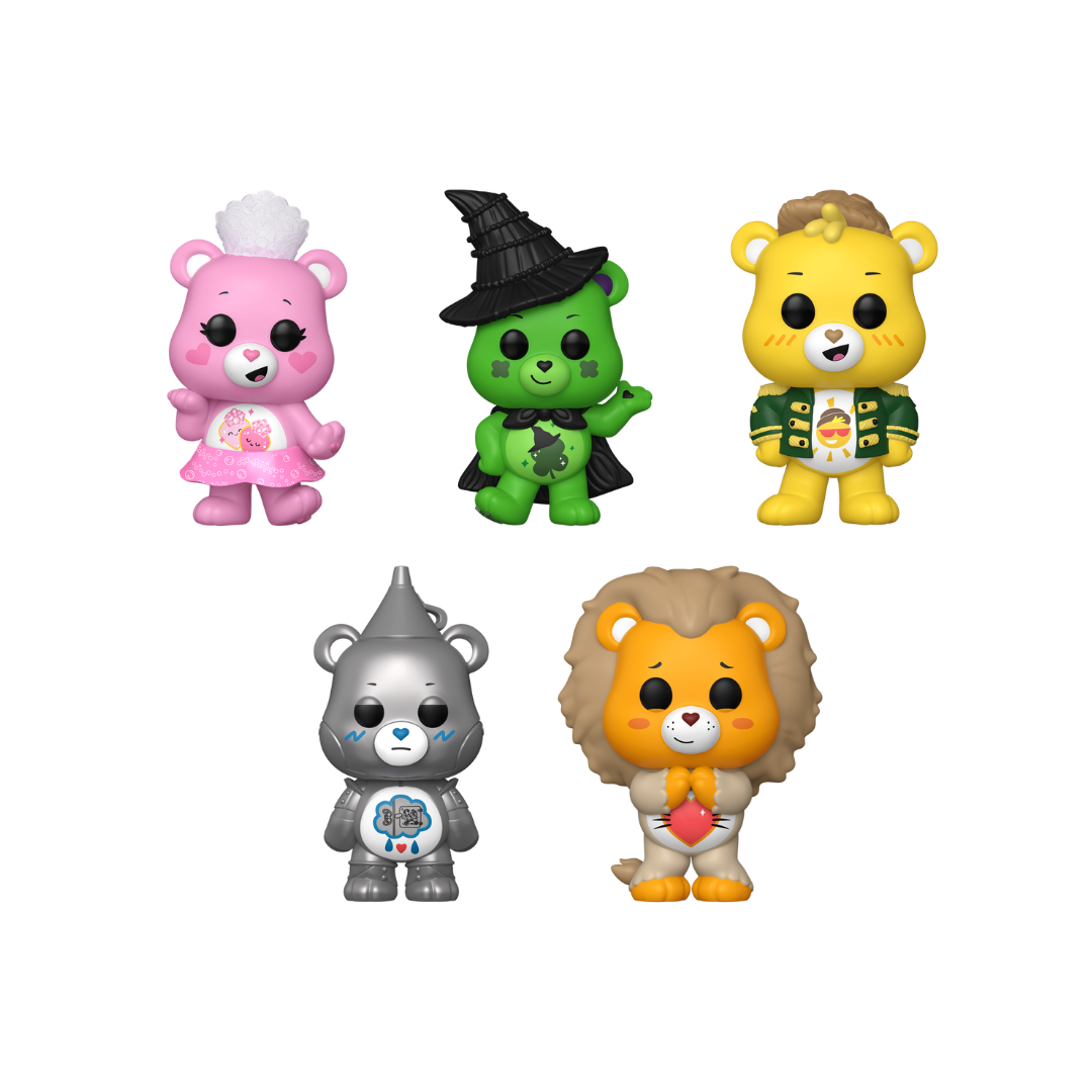Funko Pop! Care Bears x Wicked - Grumpy Bear (Tin Man) / Tenderheart (Cowardly Lion) / Funshine (Scarecrow) / Love-A-Lot (Glinda) / Good Luck (Elphaba) *PREORDER*