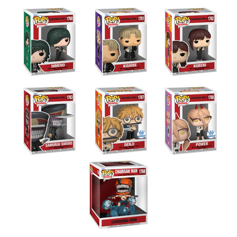 Funko Pop! Anime: Chainsaw Man - Kishibe / HImeno / Kobeni / Samurai Sword / Denji / Power / Deluxe