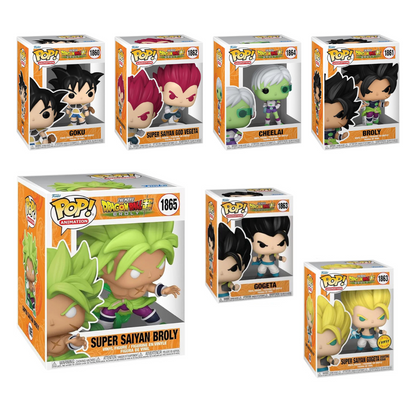 Funko Pop! Anime: Dragon Ball Super - Super Saiyan Broly / Goku (Kid) / Super Saiyan God Vegeta / Cheelai / Broly / Gogeta