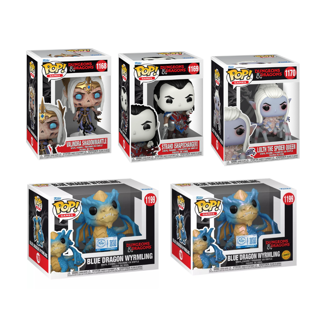 Funko Pop! Games: Dungeons & Dragons - Valindra / Strahd / Lolth / Blue Dragon Wyrmling *PREORDER*