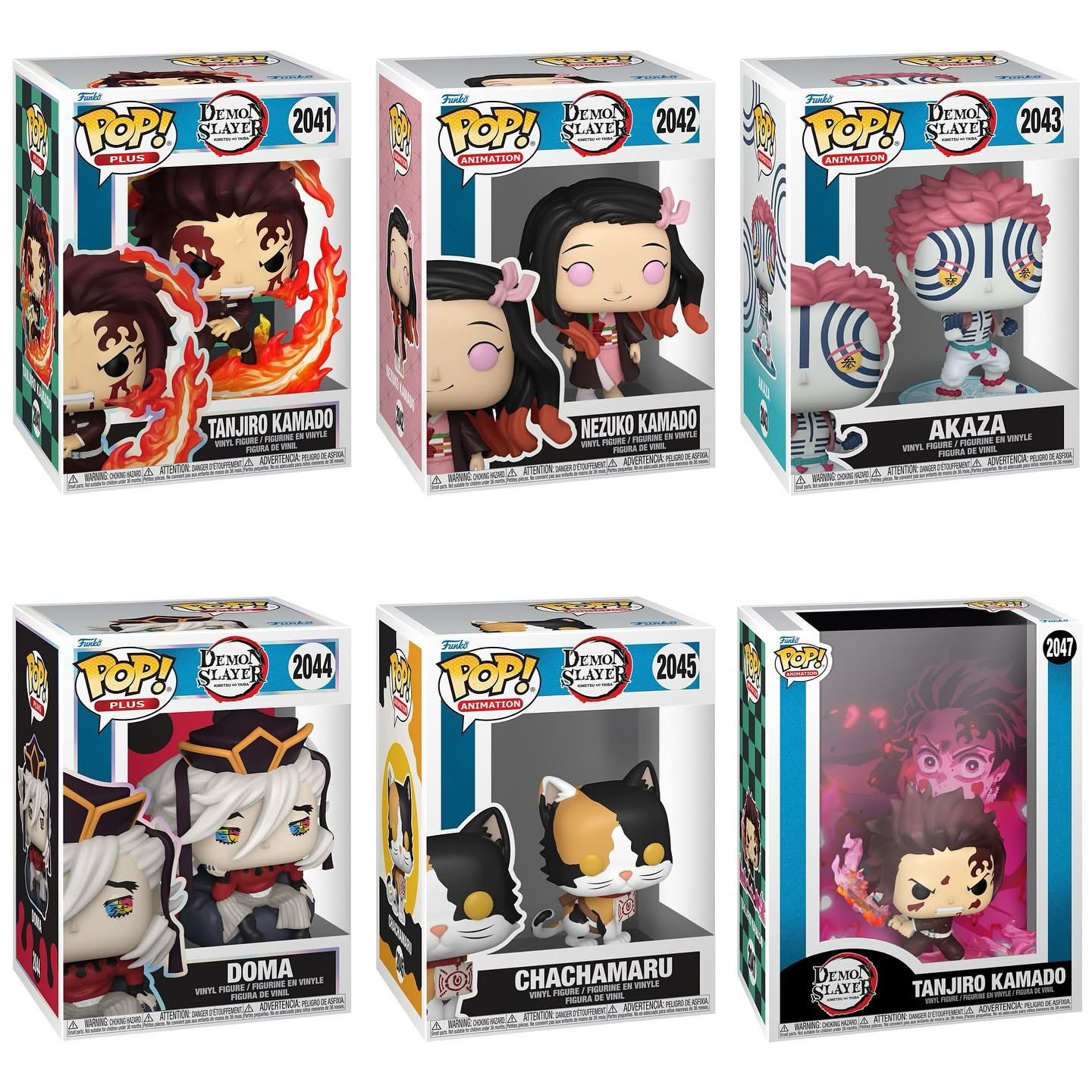 Funko Pop! Anime: Demon Slayer - Tanjiro (Dancing Flash) / Nezuko (Smiling) / Akaza / Doma / Chachamaru / Tanjiro (Cover)