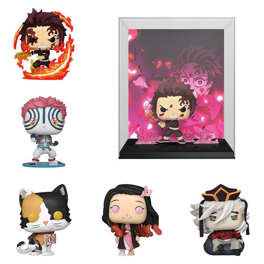 Funko Pop! Anime: Demon Slayer - Tanjiro (Dancing Flash) / Nezuko (Smiling) / Akaza / Doma / Chachamaru / Tanjiro (Cover)