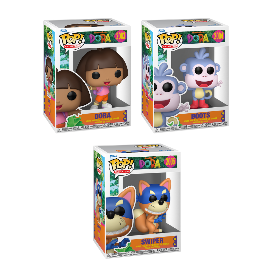 Funko Pop! Animation: Dora The Explorer - Dora #2003 / Boots #2004 / Swiper #2005