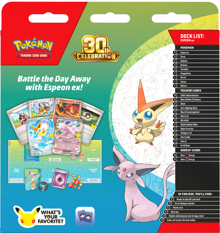 Pokemon TCG: 30th Celebration - Espeon ex / Umbreon ex Battle Deck *PREORDER*