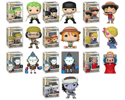 Funko Pop! Anime: One Piece - Monkey D. Luffy #1771 / Nami #1772 / Sanji #1773 / Usopp #1774 / Roronoa Zoro #1775 / General Franky #1776 / Buggy the Genius Jester #1778 / Arlong #1779
