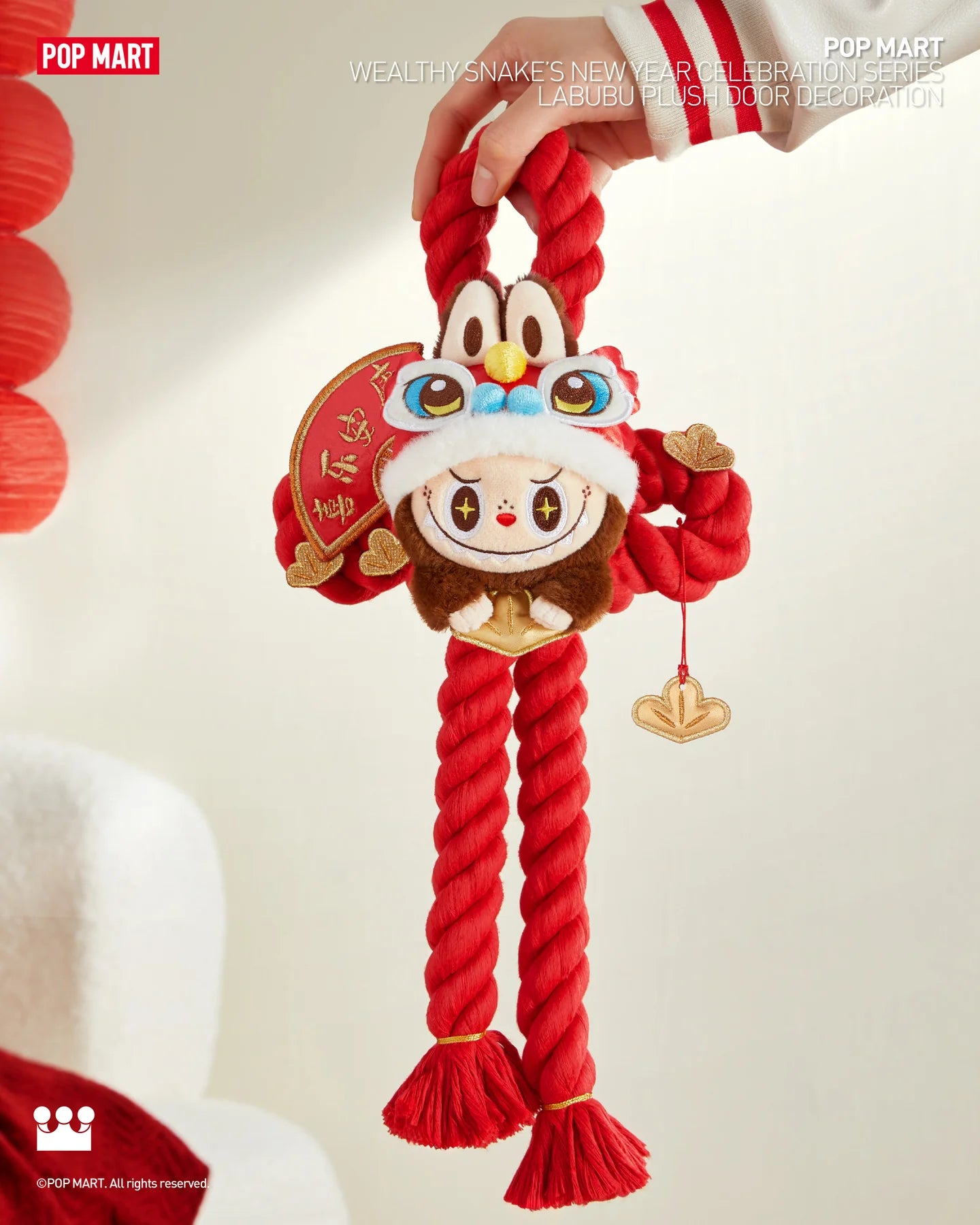 PopMart: The Monsters (Labubu) - Lucky Wealthy Snake's New Year Celebration Series Plush Door Decoration