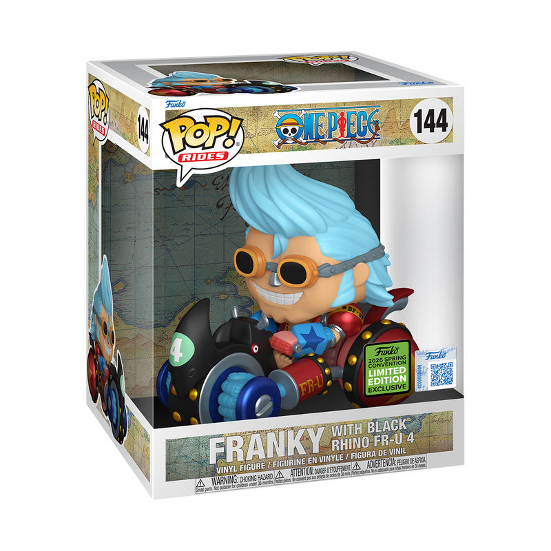 Funko Pop! Anime: One Piece - Deluxe Rides! Franky with Black Rhino FR-U 4 #144 [2026 SHARED Spring Convention Exclusive]