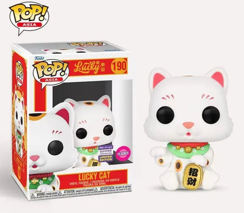 Funko Pop! LUCKY CAT BOBBLEHEAD FLOCKED #190 [2023 Shared Summer ASIA EXCLUSIVE]