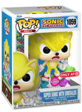 Funko Pop! Plus: Sonic The Hedgehog - Super Sonic (with Chaos Emeralds - Flocked) #1059 [Exclusive] *PREORDER*