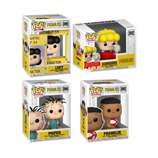 Funko Pop! Peanuts - Deluxe Schroeder Playing Piano / Plus Lucy with Doctor Stand / Franklin with Ball / Pigpen