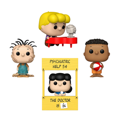 Funko Pop! Peanuts - Deluxe Schroeder Playing Piano / Plus Lucy with Doctor Stand / Franklin with Ball / Pigpen