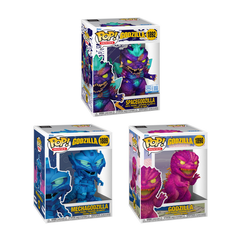 Funko Pop! Movies: Godzilla (Deco Series) - Premium SpaceGodzilla #1892 / Mechagodzilla #1889 / Godzilla #1890 *PREORDER*