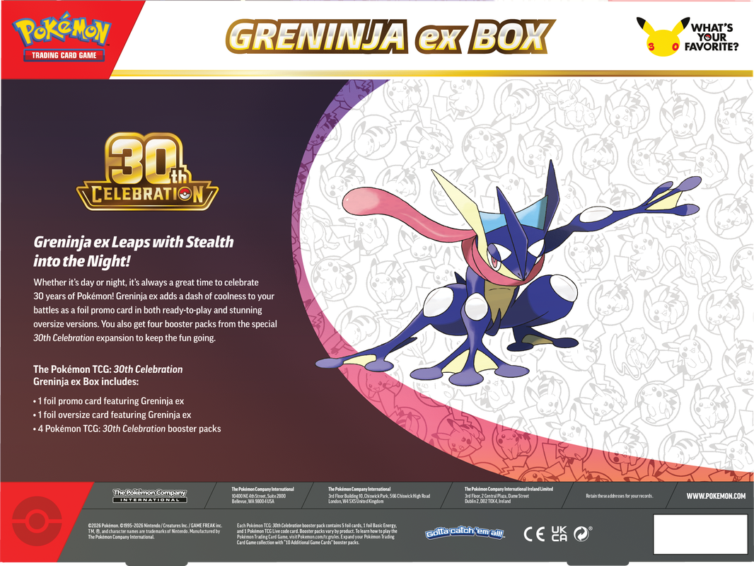 Pokemon TCG: 30th Celebration - Sylveon ex / Greninja ex Box Set *PREORDER*