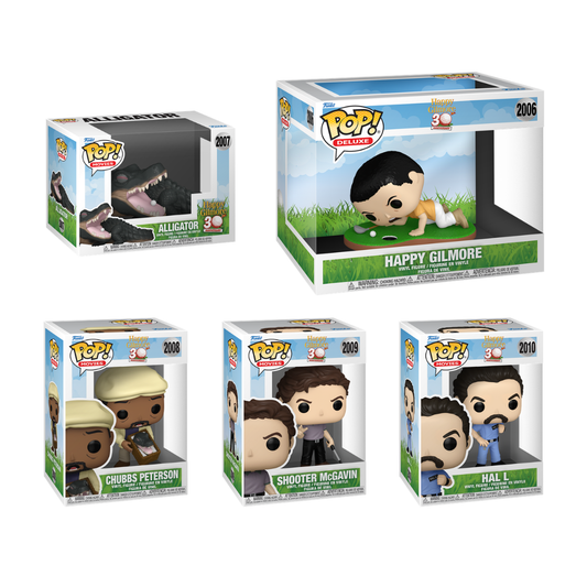 Funko Pop! Movies: Happy Gilmore (30th Anniversary) - Alligator / Deluxe! Happy Gilmore / Chubbs / Shooter McGavin / Hal L *PREORDER*