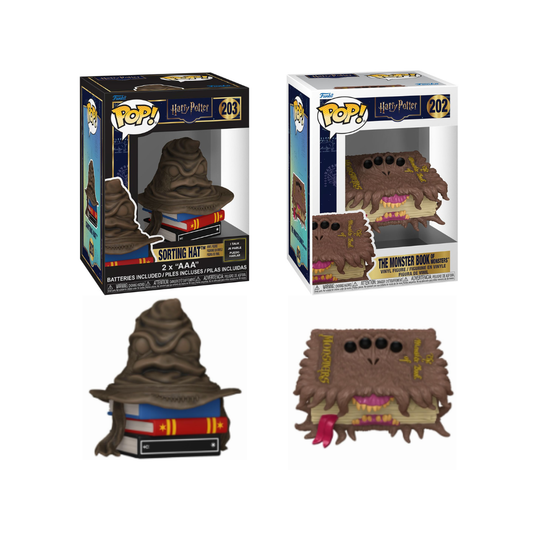 Funko Pop! Movies: Harry Potter - Sorting Hat (Lights & Sound) #203 / Monster Book #202 *PREORDER*