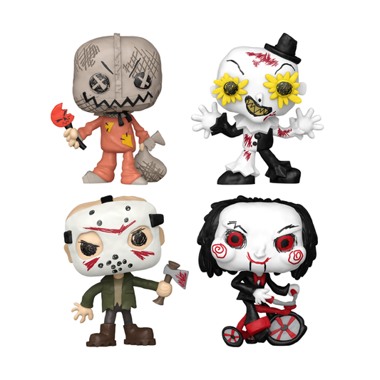 Funko Pop! Movies: Horror (Doodles Series) - Sam / Art The Clown / Jason / Billy On Bike *PREORDER*