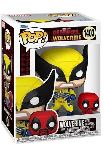 Funko Pop! Marvel: Deadpool & Wolverine - Deadpool with Headpool #1400 / Dogpool #1401 / Kidpool #1402 / Wolverine with Babypool #1403 / Pocket Pop! Keychain Deadpool