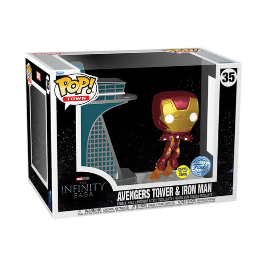 Funko Pop! Town: Marvel - Avengers Tower & Iron Man #35 [Special Edition - GITD]