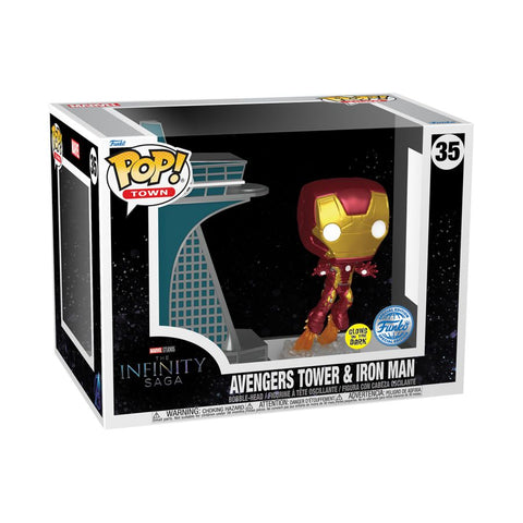 Funko Pop! TOWN AVENGERS TOWER & IRON MAN  #35 GLOW [SPECIAL EDITION EXCLUSIVE]