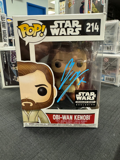 FUNKO POP! Star Wars Obi Wan Kenobi Smuggler’s Bounty Exclusive # 214 [SIGNED by Ewan McGregor] SWAU authentic