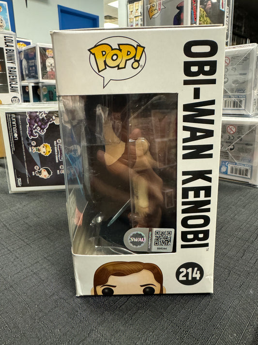 FUNKO POP! Star Wars Obi Wan Kenobi Smuggler’s Bounty Exclusive # 214 [SIGNED by Ewan McGregor] SWAU authentic