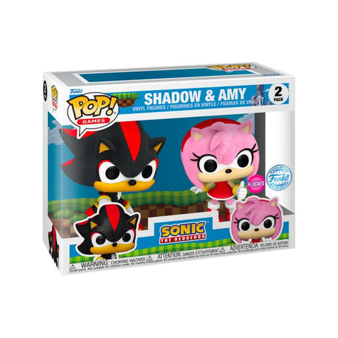 Funko Pop! SONIC THE HEDGEHOG SHADOW & AMY FLOCKED 2-PACK [SPECIAL EDITION Exclusive] *PREORDER*