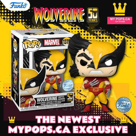 Funko Pop! Marvel - Wolverine (Battle Damage Torn Suit) #1375 [MyPops Exclusive]