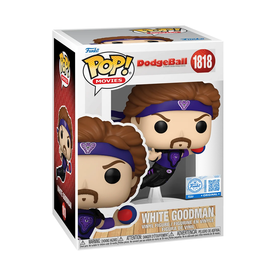 Funko Pop! Movies: Dodgeball - White Goodman / Peter La Fleur / Patches O'Houlihan / Steve "The Pirate" Cowan / White Goodman [Funko Special Edition] *PREORDER*