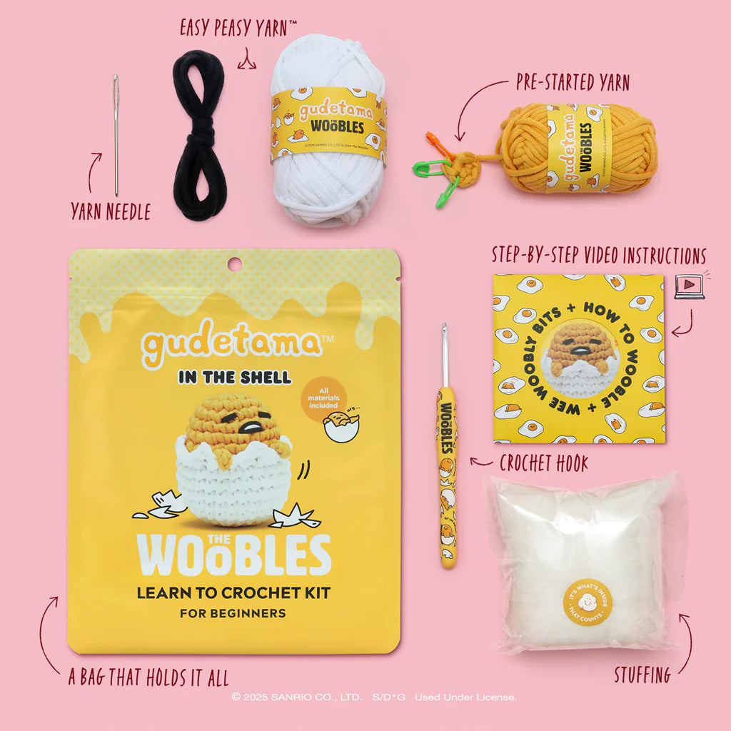 The Woobles: Beginner Crochet Kit - In The Shell Gudetama