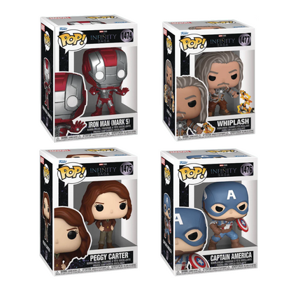 Funko Pop! Marvel: Infinity Saga - Iron Man (Mark 5) / Whiplash / Peggy Carter / Captain America