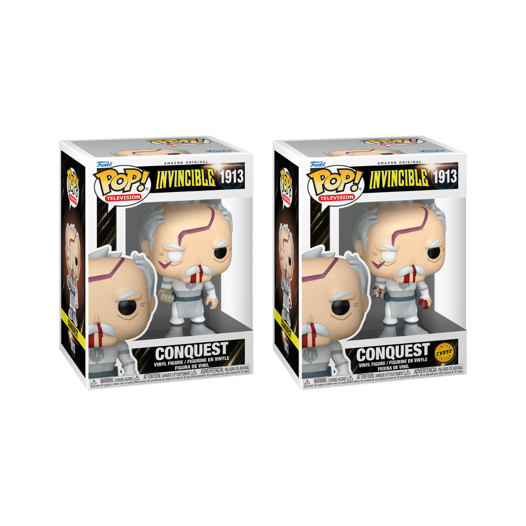 Funko Pop! Television: Invincible - Atom Eve (Armored) / Invincible (Battle Damaged) / Conquest *PREORDER*