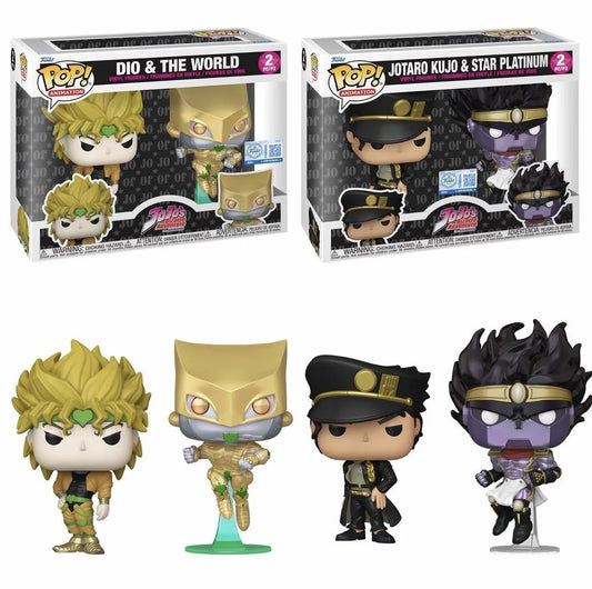 Funko Pop! Anime: Jojo's Bizarre Adventure - Dio & The World 2pk / Jotaro Kujo & Star Platinnum 2pk *PREORDER*