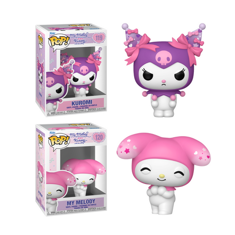 Funko Pop! Sanrio: Kuromi & My Melody (20th Anniversary) - Kuromi (Grumpy) #119 / My Melody #120 *PREORDER*