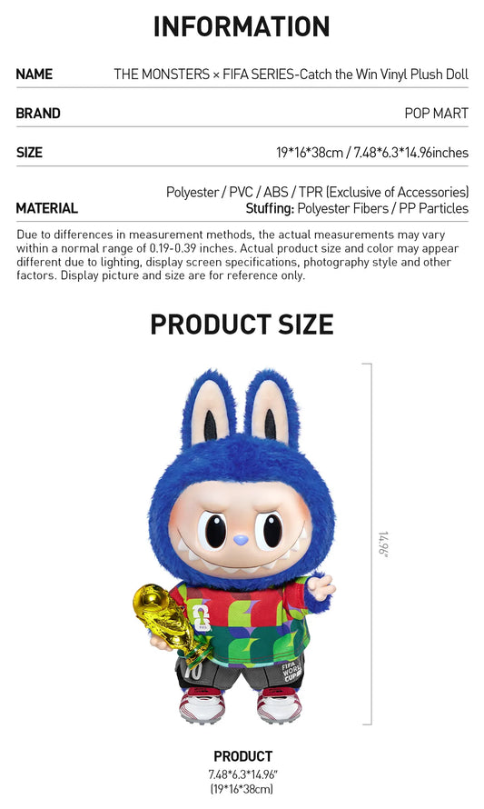 PopMart: The Monsters (Labubu) x FIFA Series - "Catch The Win" Vinyl Face Doll *PREORDER*