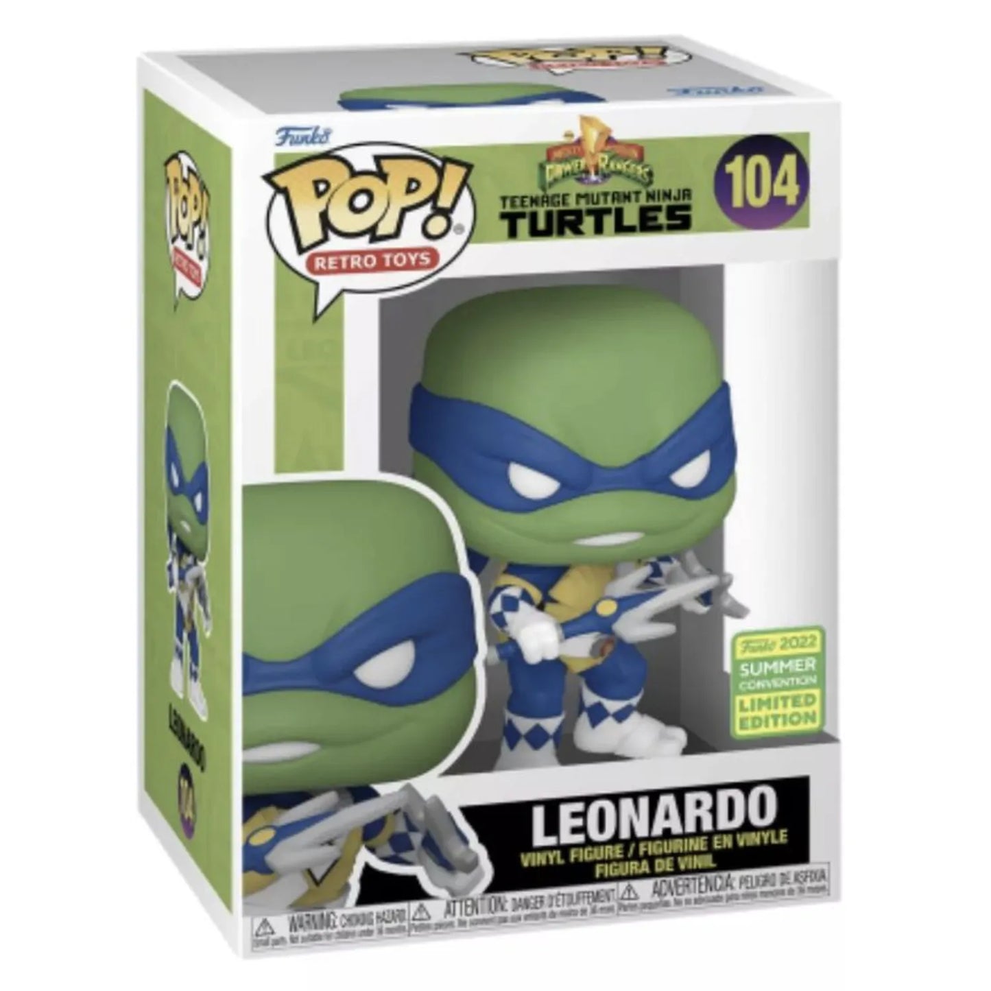 Funko Pop! Teenage Mutant Ninja Turtles x Mighty Morphin' Power Rangers - Leonardo #104 [2022 Summer Convention Exclusive]
